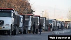 Iran truck drivers on strike. File photo