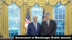 Ambasador Crne Gore Jovan Mirković tokom predaje akreditivnih pisama predsjedniku SAD Džozefu Bajdenu (Joseph Biden), 23.septembar 2024.