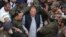 Pakistani former Prime Minister Nawaz Sharif arrives at a court in Lahore on October 11.