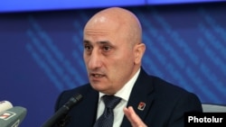 Armenia - The chairman of Armenia's Central Electoral Commission, speaks during a news conference in Yerevan, December 24, 2025.