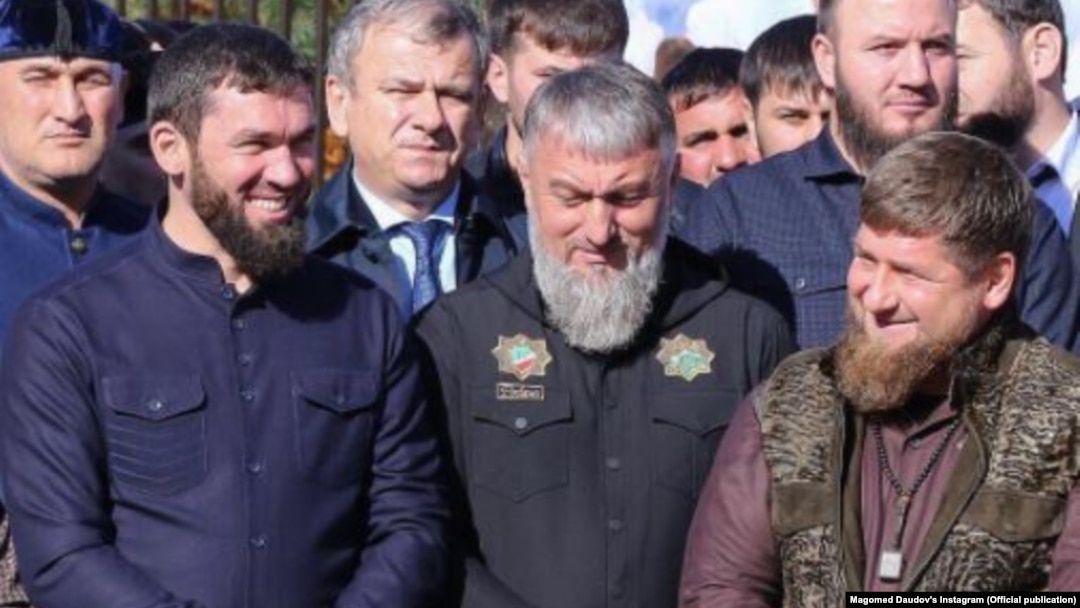 Слева направо: Магомед Даудов, Адам Делимханов, Рамзан Кадыров