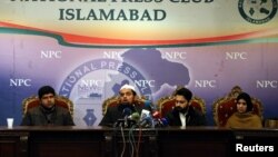 Pakistanda ýitirim edilen aktiwistleriň garyndaşlary metbugat-konferensiýasynda çykyş etdiler, Yslamabat, 18-nji ýanwar, 2017.