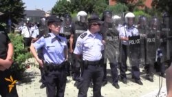 Protesters Smash Down Barriers At Kosovo Parliament