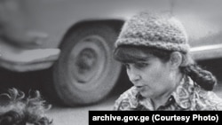 ლანა ღოღობერიძე ფილმის გადაღების დროს