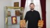 Bosnia and Herzegovina -- Mostar orthodox priest Branimir Borovčanin holding orthodox icons that was returned by Nedžad Jašarević from Mostar, January 5, 2022.