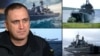 Колаж із зображенням командувача ВМС України Олексія Неїжпапи та російських десантних кораблів