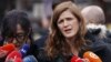 USAID administrator Samantha Power addresses the media in Sarajevo on January 20.