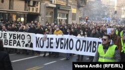 Protestna šetnja povodom godišnjice ubista Olivera Ivanovića u Beogradu, 16. januar 2022.