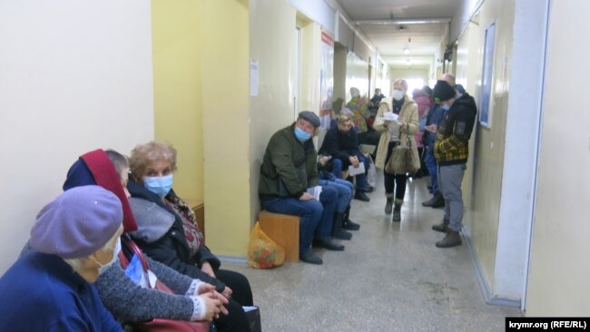 Поликлиника в Феодосии, Крым, январь 2022 года