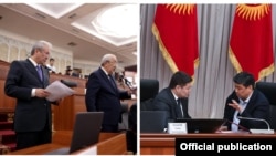 Слева направо: Адахан Мадумаров, Исхак Масалиев, Талант Мамытов и Бакыт Торобаев. 