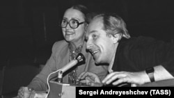 Татьяна Легат и Аркадий Николаев во время репетиции балета "Шопениада", 1987 год