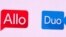 Google firmasynyň "Duo" we "Allo" programmalary.