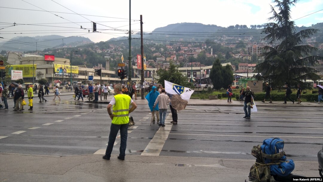 Blokada saobraćajnice tokom protesta u Sarajevu