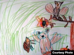 Цртеж на петгодишниот Калин Доковски инспириран од книгата „Грозовилата во Страшната шума“ на Јана Бауер