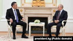 Қырғызстан президенті Садыр Жапаров пен Ресей президенті Владимир Путиннің кездесуі. Мәскеу, 23 сәуір 2026 жыл.