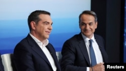 Kandidatët kyçë për zgjedhjet në Greqi: Alexis Tsipras (majtas) dhe Kyriakos Mitsotakis (djathtas)