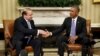 U.S. President Barack Obama meets with Pakistani Prime Minister Nawaz Sharif in the Oval Office of the White House in Washington on October 22.