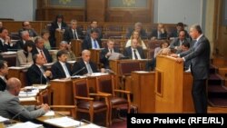 Montenegro - Parliament of Montenegro, Prime minister Milo Djukanovic, 23Jul2014.