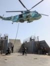 Soldiers at a joint Iranian-Russian naval exercise in southern Iran in February 