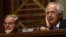 U.S. Senate Foreign Relations Committee ranking member Senator Bob Corker (Republican-Tennessee, right) speaks during a hearing alongside committee Chairman Senator Robert Menendez (Democrat-New Jerseyin Washington on July 9.