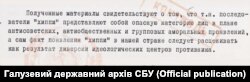 Фрагмент повідомлення КДБ УРСР до ЦК КП(б)У, 18 жовтня 1972 року