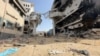 Ruševine uništene bolnice Al Shifa tokom inspekcije Svjetske zdravstvene organizacije u gradu Gaza, 6. aprila 2024.