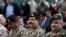 Pakistani army chief General Raheel Sharif (C) participated in a change of command ceremony at NATO's Resolute Support headquarters in Kabul on March 2.