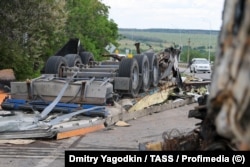 Грузовики, уничтоженные Силами обороны Украины на трассе российского «сухопутного коридора» в Крым, 19 июня 2026 года