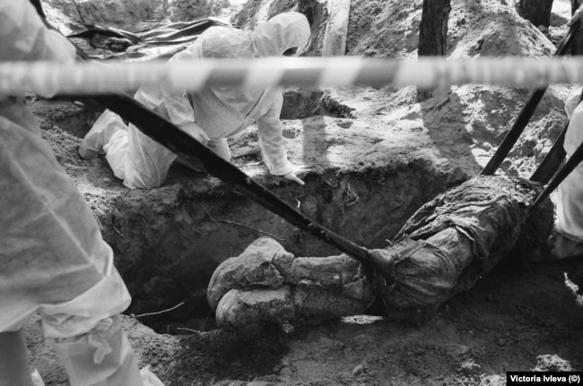 Изюм, Эксгумация на кладбище. Сентябрь 2022 г.