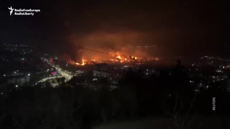 Ukrainian Drone Strike Sets Russia's Black Sea Oil Facility Ablaze