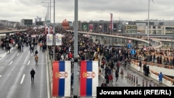 Studenti i građani na blokadi Mostarske petlje, 10. januar 2025.