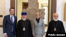Armenia - Catholicos Garegin II meets Paula White-Cain, a senior advisor to the White House Faith Office, Echmiadzin, October 4, 2026.
