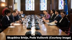 Sastanak delegacije Parlamentarne skupštine Saveta Evrope sa predsednicom Skupštine Srbije i vršiteljkom dužnosti predsednika Republike Anom Brnabić u Beogradu, 13. oktobra 2026. 