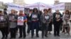 Armenia -- Relatives of people killed in the March 2008 post-election clashes protest in downtown Yerevan, 7 April 2010.