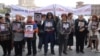 Armenia -- Relatives of people killed in the March 2008 post-election clashes protest in downtown Yerevan, 7 April 2010.