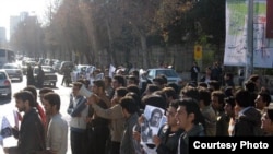 Shiraz University students stage a protest on January 5 in an effort to gain the release of their colleagues.