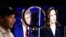 Journalists and members of the media watch from the spin room as US Vice President and Democratic presidential candidate Kamala Harris and former US President and Republican presidential candidate Donald Trump participate in a presidential debate at the N