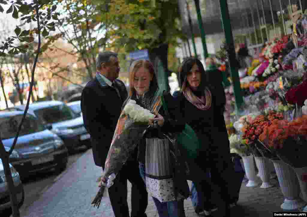 A flower market in the city center