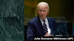 U.S. President Joe Biden addresses the 79th session of the United Nations General Assembly on September 24.