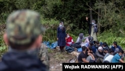 شماری از پناهجویان افغان در مرز بلاروس و پولند