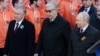 Russian President Vladimir Putin (right), Kazakh President Qasym-Zhomart Tokaev (center) and Uzbek President Shavkat Mirziyoev attend a military parade in Moscow. (file photo)