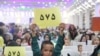 Afghan candidate Zuhra Nawrozi's supporters attend an indoor rally in Kabul.