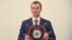 The newly appointed governor of the Khabarovsk region, Mikhail Degtyaryov, attends his introduction ceremony at the Khabarovsk regional government on July 21.