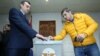 Nagorno-Karabakh - A man casts a ballot at a polling station in Stepanakert, 20Feb2017.