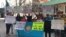 USA - Kazakh protest near Russian consulate in New-York