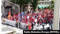 Protesta për 1 Maj në Shkup