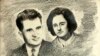 Elena Ceaușescu nu lipsește de lângă șeful ei de partid și de familie în nicio vizită de lucru. Și nici imaginația pictorilor. Nicolae și Elena Ceușescu; autor: Nicolae Erdoș; anii 1980; desen în cărbune. Sursa: comunismulinromania.ro (MNIR)