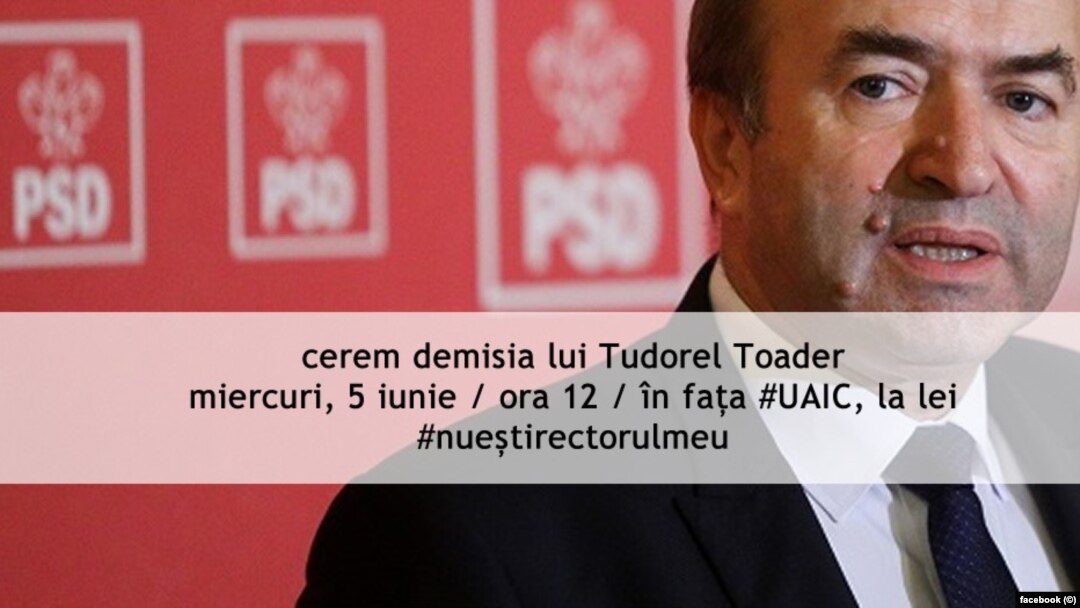 Liga Studenților de la Iași cere demisia lui Tudorel Toader din funcția de rector al Universității A I Cuza