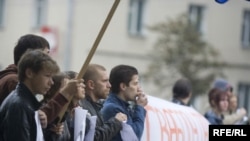 A June rally in Minsk in support of Mikalay Autukhovich