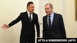 Szijjártó Péter külgazdasági és külügyminiszter fogadja az egynapos munkalátogatásra érkező Szergej Lavrov orosz külügyminisztert Budapesten, 2021. augusztus 24-én